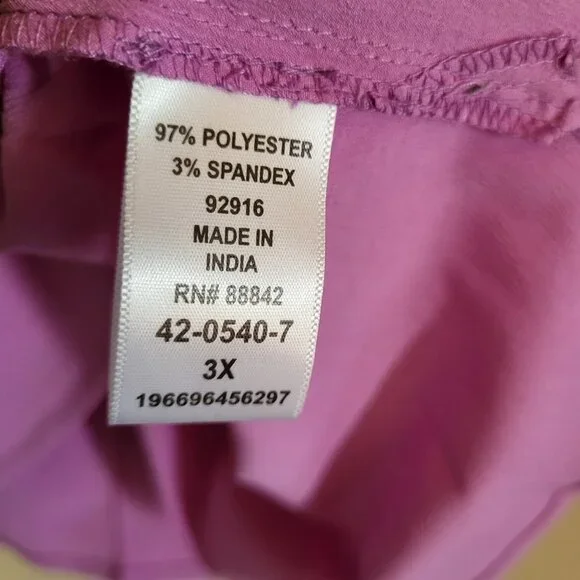 2 for $30 Catherine's Blouse Women's‎ 3X Purple Button Up V Neck Boho NEW - Picture 8 of 8